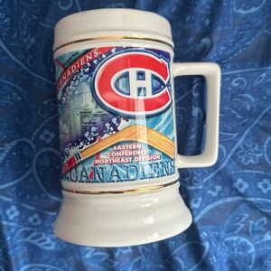 Montreal Canadiens Stein Mug Eastern Conf Northeast Division Hockey Collectible.